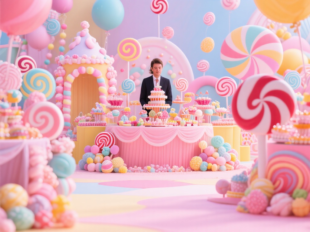 甜美的糖果派对总是让人心生欢喜，缤纷色彩、独特设计
