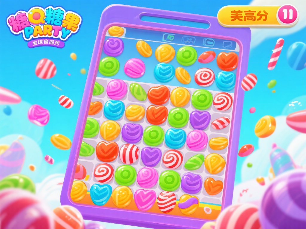 糖果派对是一款风靡全球的消除类休闲游戏，其玩法核心