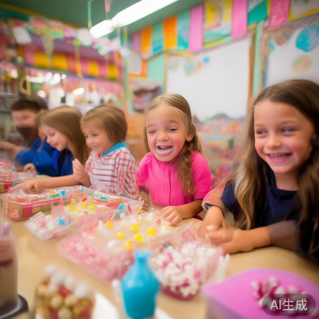 糖果派对角色扮演：鼓励学生扮演糖果制作师、店主等角