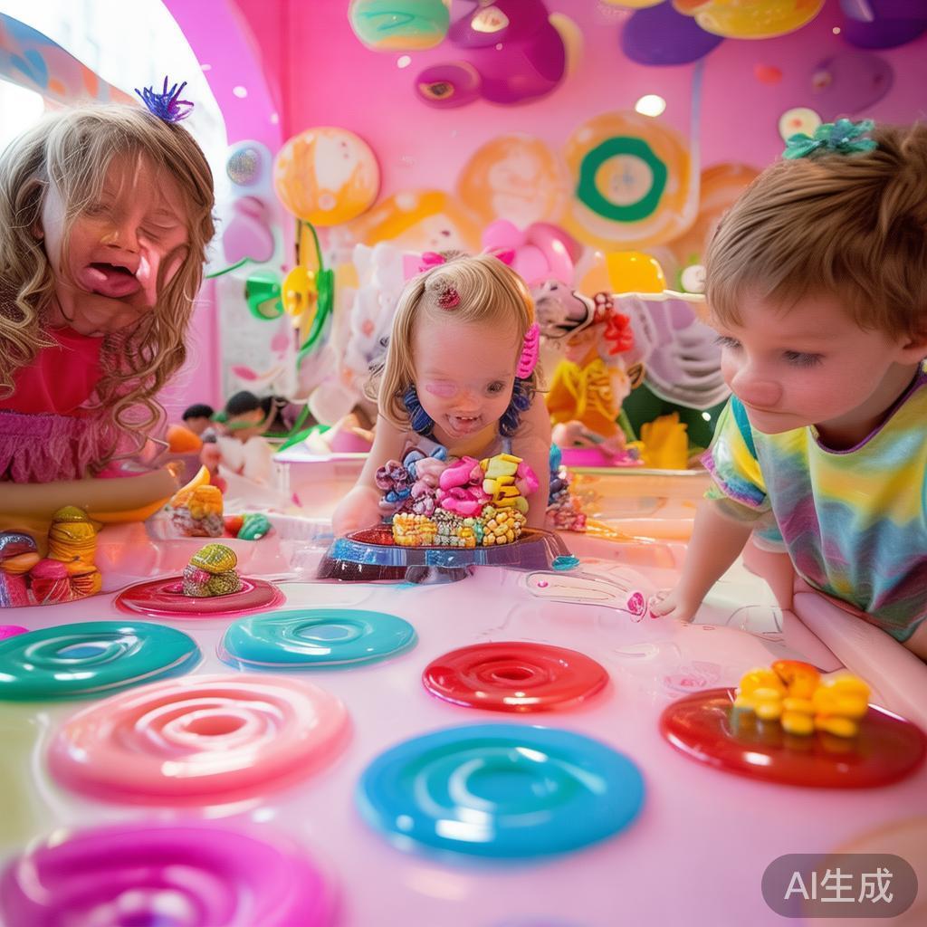 在糖果派对屋中，孩子们可以体验到一系列充满趣味的冒